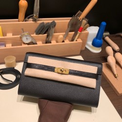 エルメス ケリーウォレット ロング トゥーゴー Kelly Wallet Long To Go   touch ヴォーエプソン 89/Black (Noir) ブラック ゴールド金具   kellyto-075 全手縫い