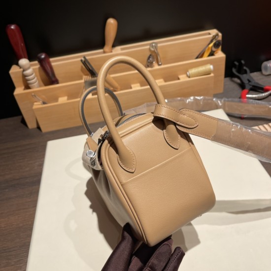 エルメス リンディミニ19 Mini Lindy  swiftスイフト チャイ 0M/Chai & モーヴシルベストルX9 /Mauve Sylvestre   シルバー金具  lindymini-012 