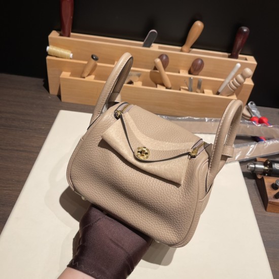 エルメス リンディミニ19 Mini Lindy Clemence トリヨンクレマンス トレンチ S2/ Trench  ゴールド金具  lindymini-045 全手縫い