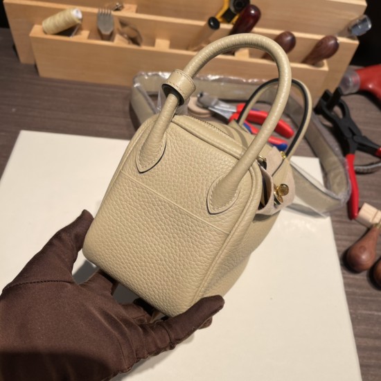 エルメス リンディミニ19 Mini Lindy Clemence トリヨンクレマンス トレンチ S2/ Trench  ゴールド金具  lindymini-058 全手縫い