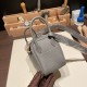 エルメス リンディミニ19 Mini Lindy Clemence トリヨンクレマンス グリメイヤー 0L/ Gris Meyer   シルバー金具  lindymini-060 全手縫い