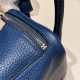 エルメス リンディミニ19 Mini Lindy Clemence トリヨンクレマンス ディープブルー S4 /Deep Blue   シルバー金具  lindymini-065 全手縫い