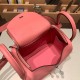 エルメス リンディミニ19 Mini Lindy Clemence トリヨンクレマンス ローズコンフェッティ 1Q /Rose Confetti   シルバー金具  lindymini-083 全手縫い