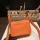 エルメス リンディミニ19 Mini Lindy Clemence トリヨンクレマンス オレンジ 93 /Orange   シルバー金具  lindymini-091 全手縫い