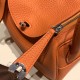 エルメス リンディミニ19 Mini Lindy Clemence トリヨンクレマンス オレンジ 93 /Orange   シルバー金具  lindymini-091 全手縫い