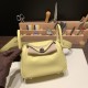 エルメス リンディミニ19 Mini Lindy Clemence トリヨンクレマンス ジョーヌプッサン 1Z /Jaune Poussin   シルバー金具  lindymini-101 全手縫い