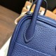 エルメス リンディミニ19 Mini Lindy Clemence トリヨンクレマンス ブルーサフィール 73 /Blue Saphir   シルバー金具  lindymini-102 全手縫い