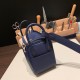 エルメス リンディミニ19 Mini Lindy Clemence トリヨンクレマンス ブルーサフィール 73 /Blue Saphir   シルバー金具  lindymini-102 全手縫い