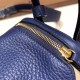 エルメス リンディミニ19 Mini Lindy Clemence トリヨンクレマンス ブルーサフィール 73 /Blue Saphir  ゴールド金具  lindymini-103 全手縫い