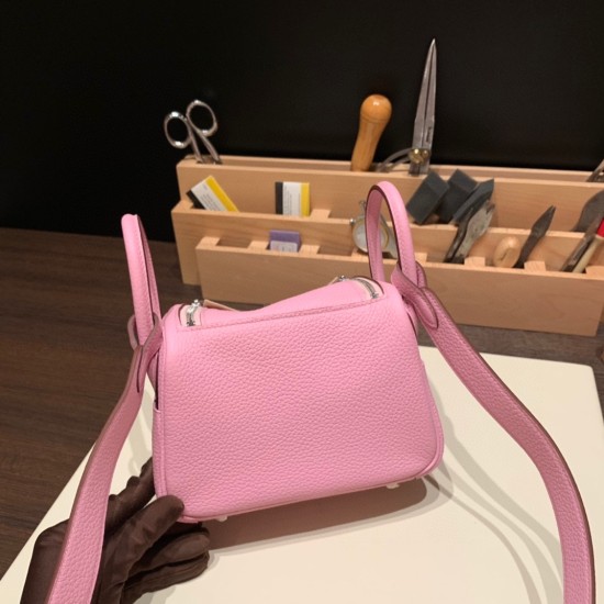 エルメス リンディミニ19 Mini Lindy Clemence トリヨンクレマンス モーヴシルベストル X9 /Mauve Sylvestre   シルバー金具  lindymini-104 全手縫い