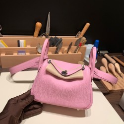 エルメス リンディミニ19 Mini Lindy Clemence トリヨンクレマンス モーヴシルベストル X9 /Mauve Sylvestre   シルバー金具  lindymini-104 全手縫い