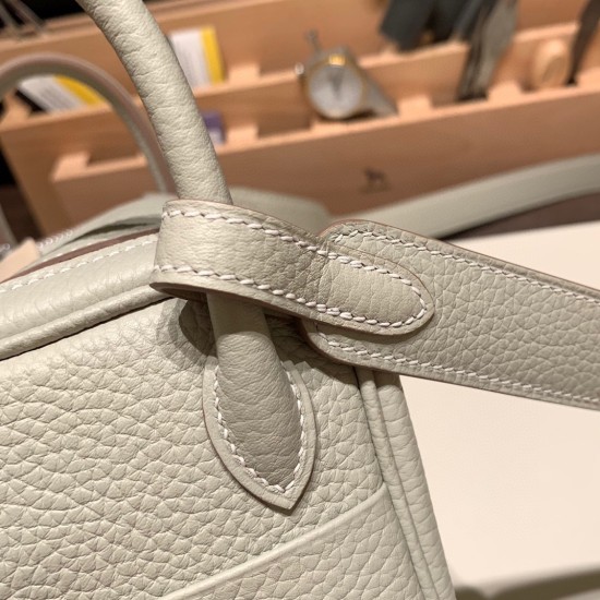 エルメス リンディミニ19 Mini Lindy Clemence トリヨンクレマンス パールグレー 80 / Pearl Grey    シルバー金具  lindymini-109 全手縫い