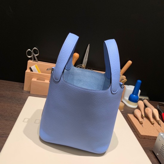 ピコタンロック18/PM トリヨンクレマンス ブルーパラダイス2T/Blue Paradise シルバー金具 Picotin18-074 全手縫い