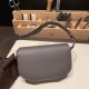 エルメスCherche-Midi 18 ヴォーエプソン 81/Gris Tourterelle トゥルティエールグレー シルバー金具  Cherche-046 全手縫い