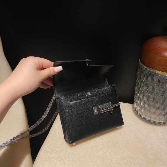 エルメスVerrou Mini 17cm Hermes  シェブルミゾル  Chevre 89/Black (Noir) ブラック verrou17-101 全手縫い