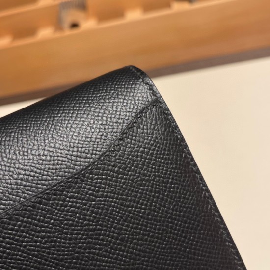 エルメスコンスタンスロング ヴォーエプソン 89/Black (Noir) ブラック ゴールド金具   wallet-020 全手縫い