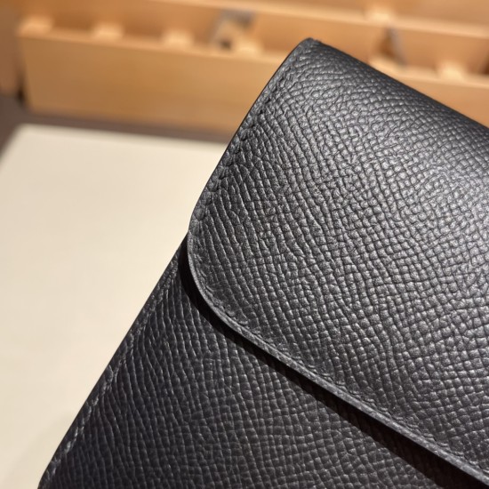 エルメス コンスタンス ロング ヴォーエプソン 89/Black ブラック ゴールド金具   wallet-028 全手縫い