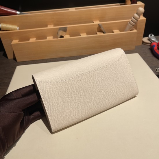 エルメス コンスタンス ロング ヴォーエプソン 10/Craie  クレ シルバー金具  wallet-034 全手縫い